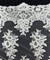 White Embroidered Lace Table Runner by the Yard, 20" Wide Sequin Mesh Lace Trim with Scalloped Edges